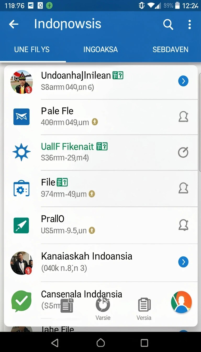 Halaman detail dengan informasi versi, ukuran, dan rating.